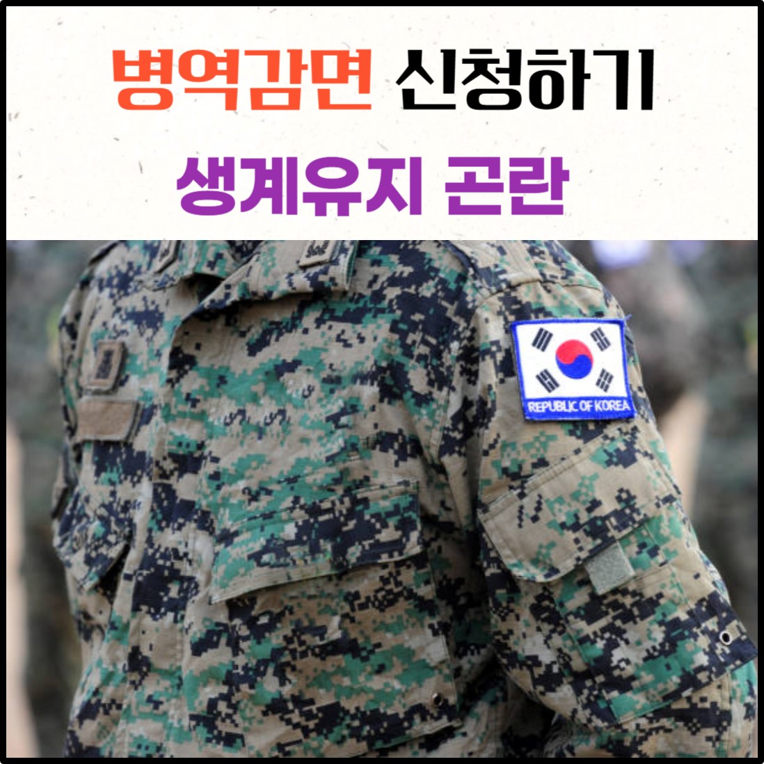 생계곤란 병역감면 신청