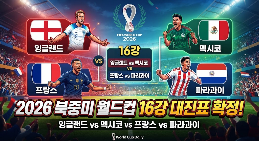 내가 응원하는 팀은 누구와 붙을까? 2026 월드컵 16강 대진표부터 하이라이트 영상까지 관련사진