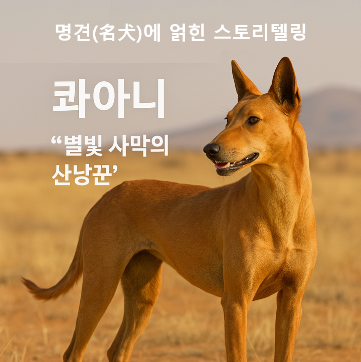 남아프리카의 토종견 콰아니(Qwaani) 이미지 – 사막의 사냥꾼, 별빛 아래를 달리다