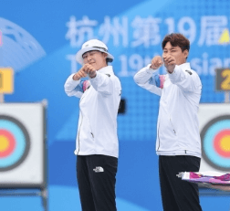 항저우아시안게임양궁혼성전1&amp;#44;2위
