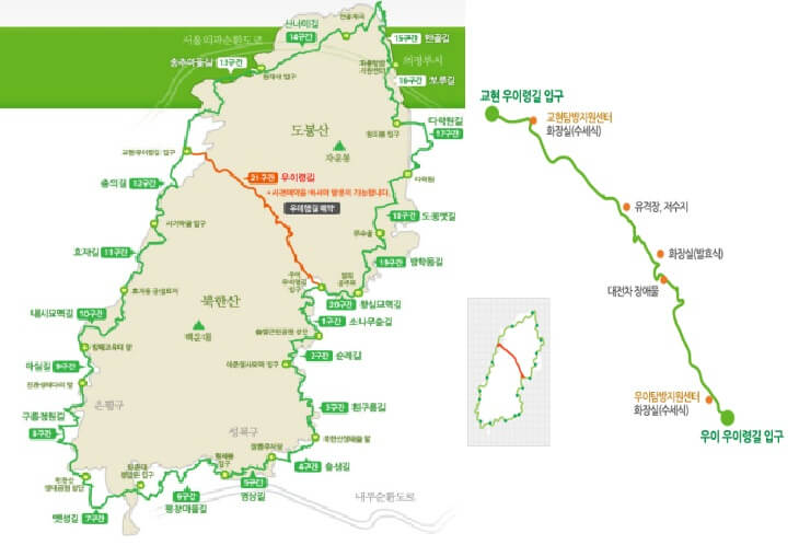 북한산 우이령길지도