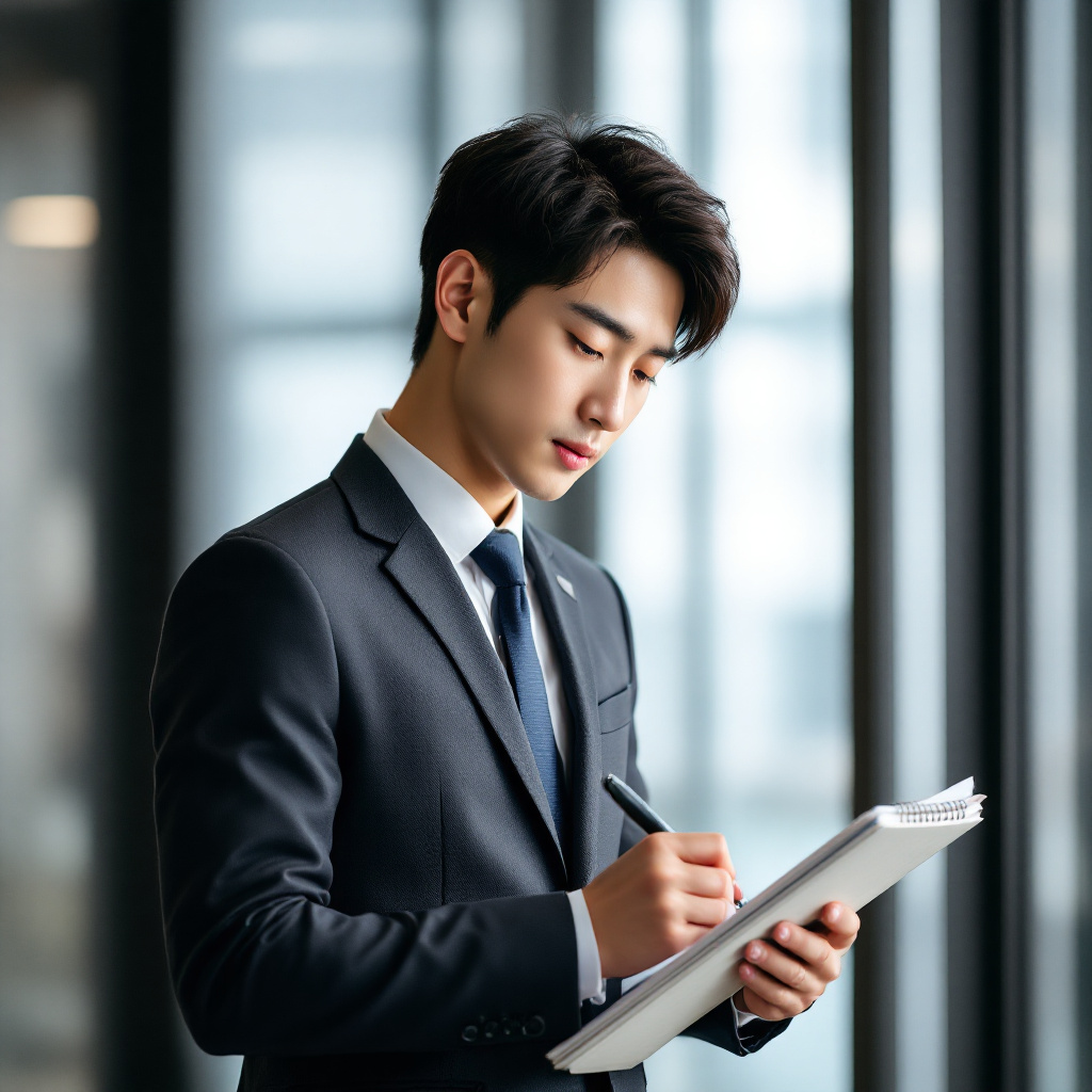 필기하는 신입사원