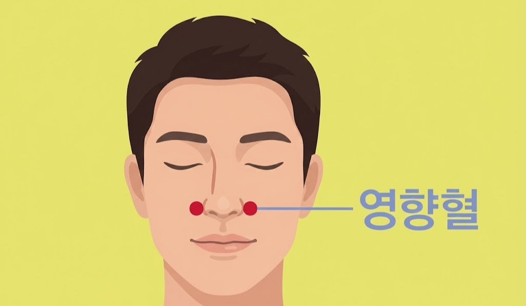 코 양옆의 '영향혈(迎香穴)'