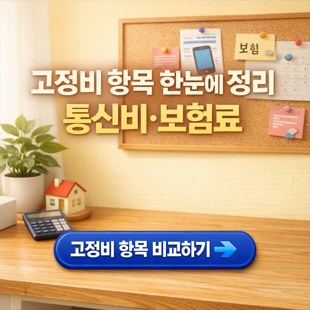 통신비와 보험료 고정비 항목 한눈에 요약 정리