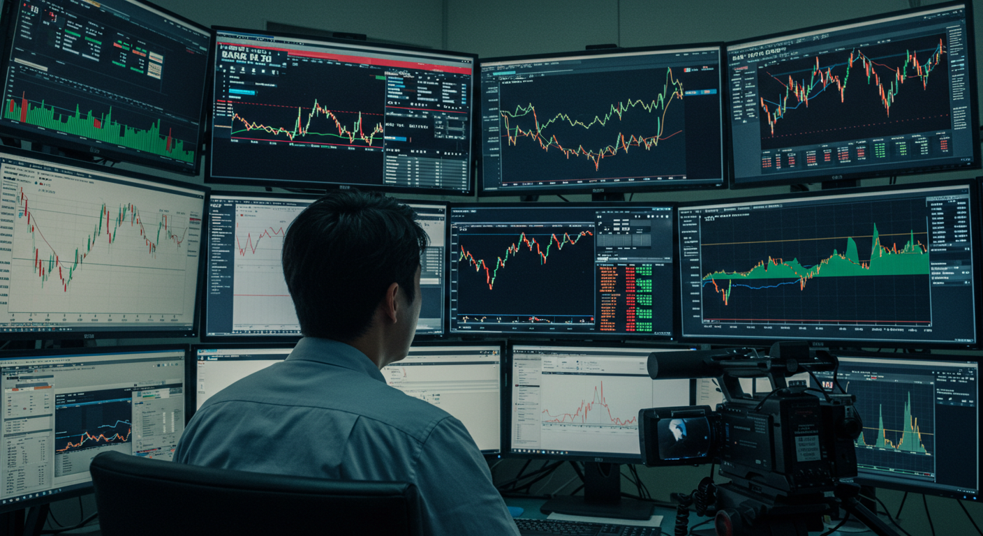 금리 인상기 주식시장 흐름을 분석 중인 한국 투자자