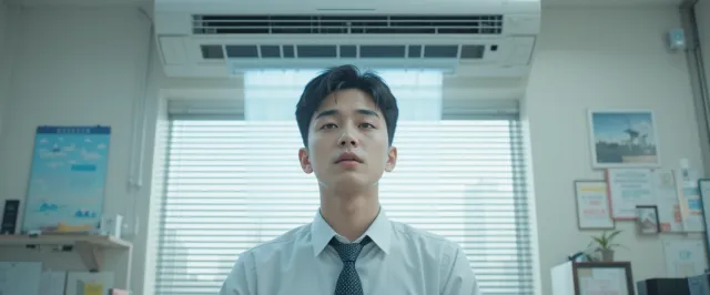 냉방병 증상으로 사무실에서 추위에 떠는 직장인