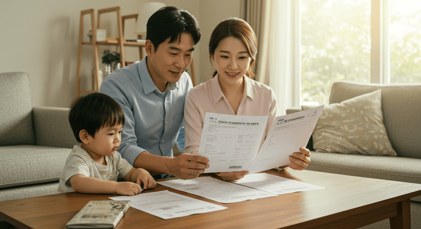 어린이와 부모가 환경보건이용권 대상자 여부를 확인하는 모습 2