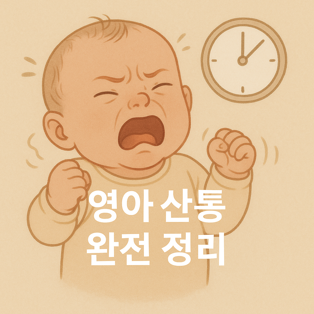 생후 2~3개월 아기, 이유 없는 울음 신생아 산통 신호입니다