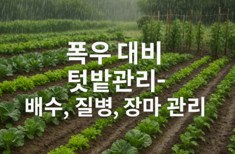 폭우일때 텃밭 사진