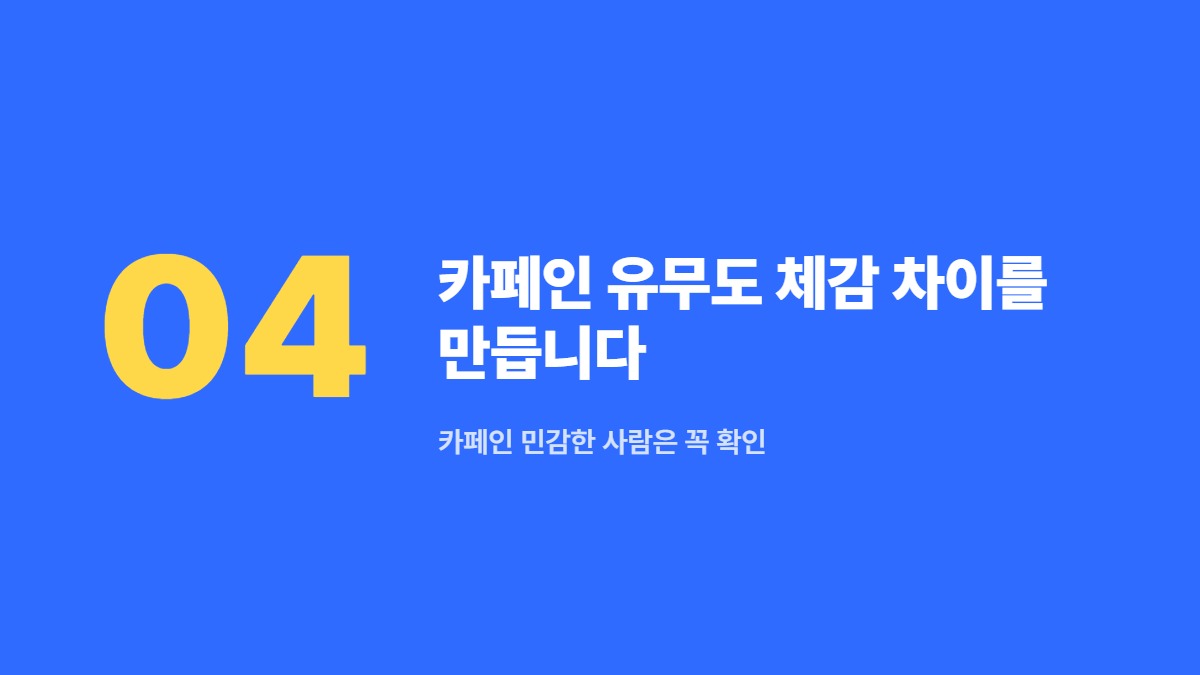 카페인 유무도 체감 차이를 만듭니다 — 카페인 민감한 사람은 꼭 확인