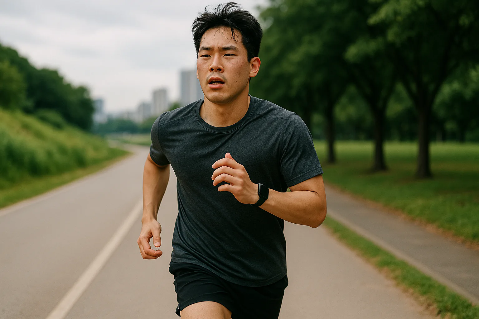 달리기로 스트레스를 해소하는 모습