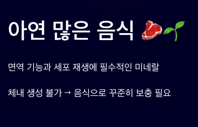 아연이 면역기능과 세포 재생에 필요한 글