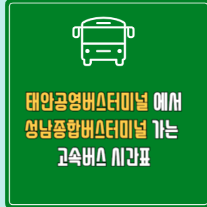 태안공영버스터미널에서 성남종합버스터미널 고속버스 시간표 요금 예매