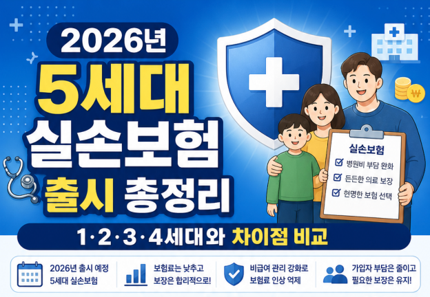 2026년 5세대 실손보험 출시 총정리 1&middot;2&middot;3&middot;4세대와 차이점 비교&middot;보험료&middot;비급여&middot;중증보장 변경사항
