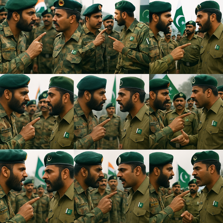 인도와 파키스탄이 대립하는 사진