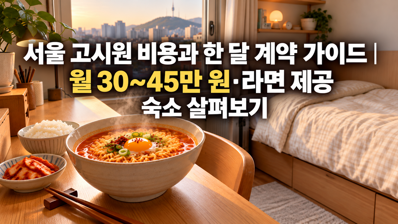 서울 고시원 비용과 한 달 계약 가이드|월 30~45만 원·라면 제공 숙소 살펴보기 관련 사진