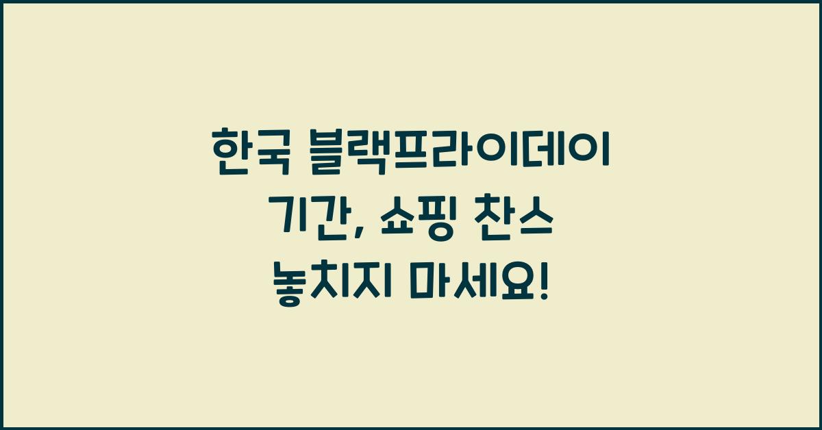 한국 블랙프라이데이 기간