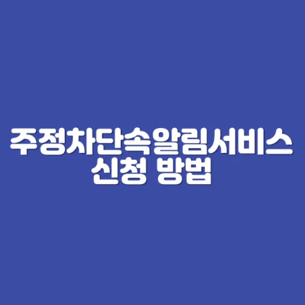 주정차단속 알림 서비스 문자알림