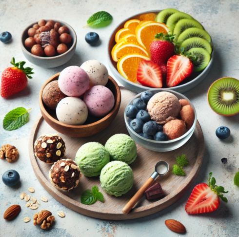 간단하고 건강한 디저트를 만들어보세요: 에너지 볼, 저칼로리 아이스크림, 과일 디저트