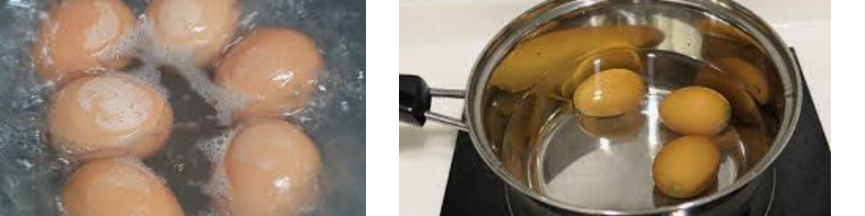 달걀 삶는 모습