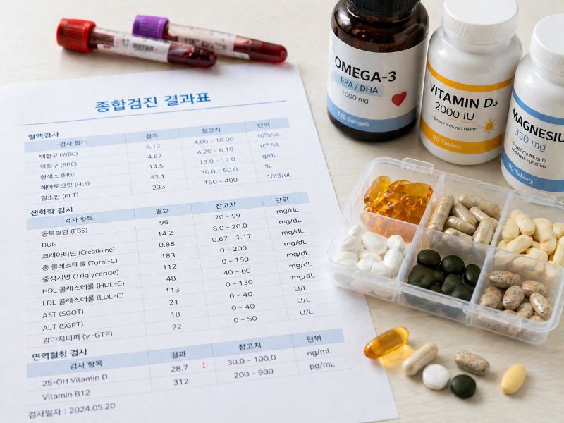 영양제와 물 한 잔