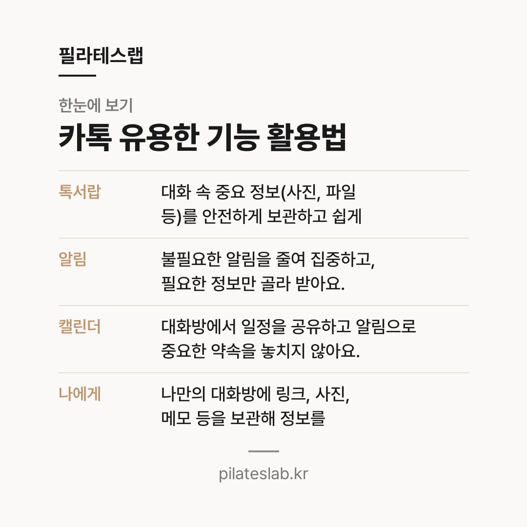 카톡 유용한 기능 활용법 한눈에 보기