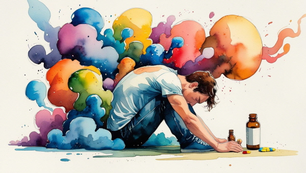 ENFP의 중독은 감정을 흘려보내기 위한 비상구였습니다. 감정의 크기만큼 더 깊은 위로가 필요했고, 반복된 자극은 그 위로의 대체물이었습니다에 관한 그림