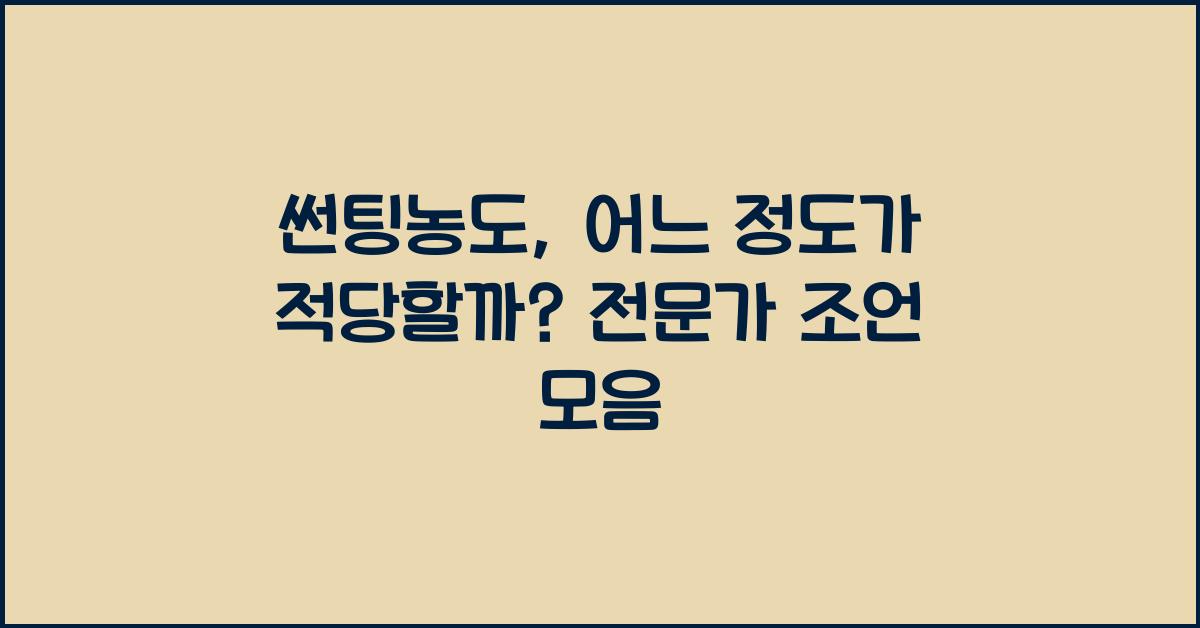 썬팅농도, 어느 정도가 적당할까?
