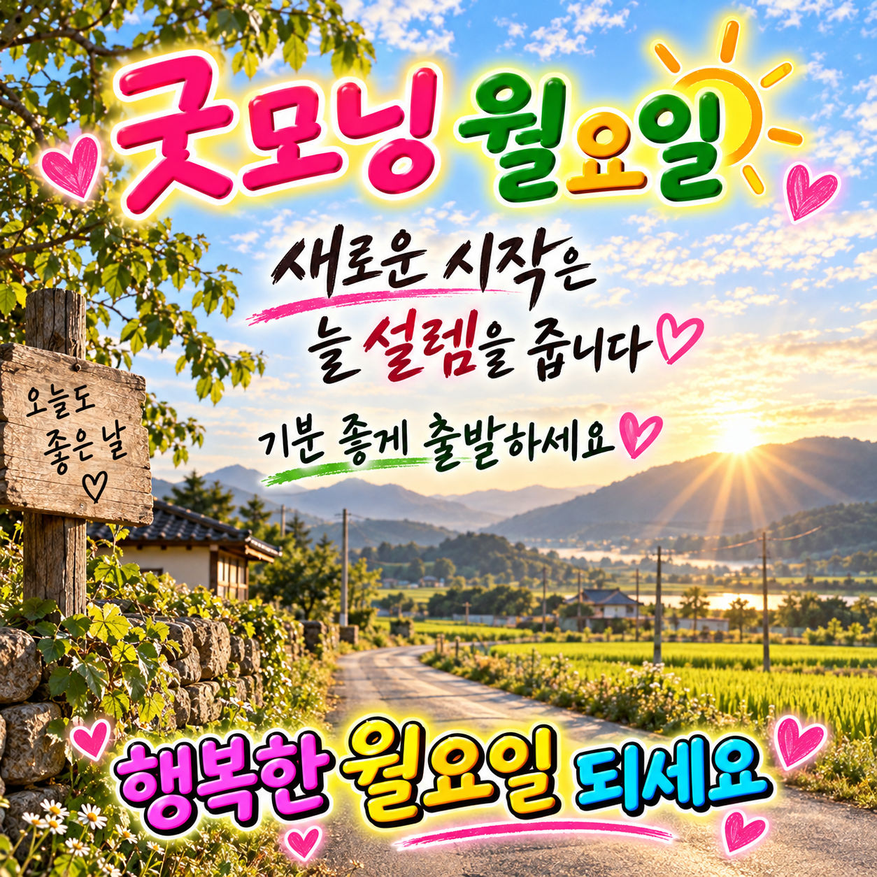 기분 좋게 출발하는 굿모닝 월요일 이미지