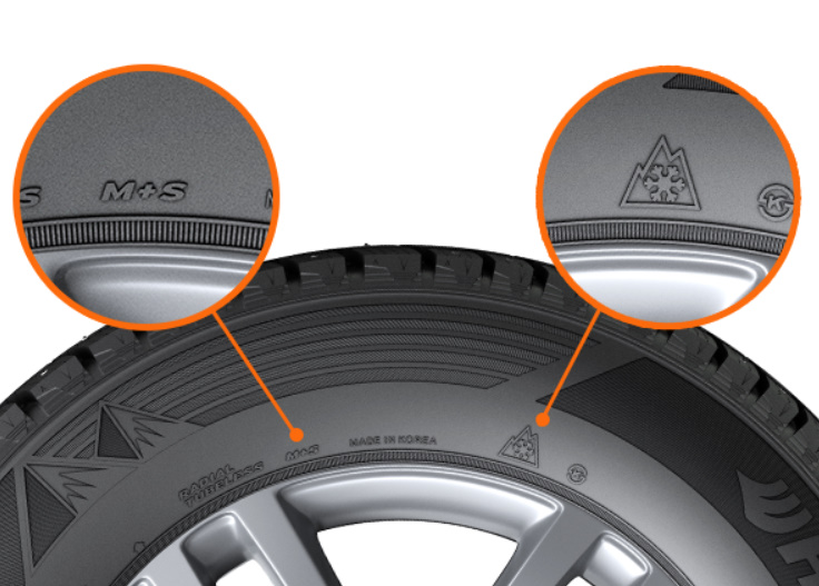 알트태그-겨울용 타이어 3PMSF 표시