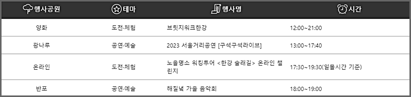 10월 14일(토) 프로그램
