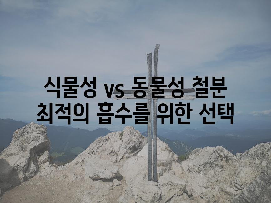 식물성 vs 동물성 철분 최적의 흡수를 위한 선택