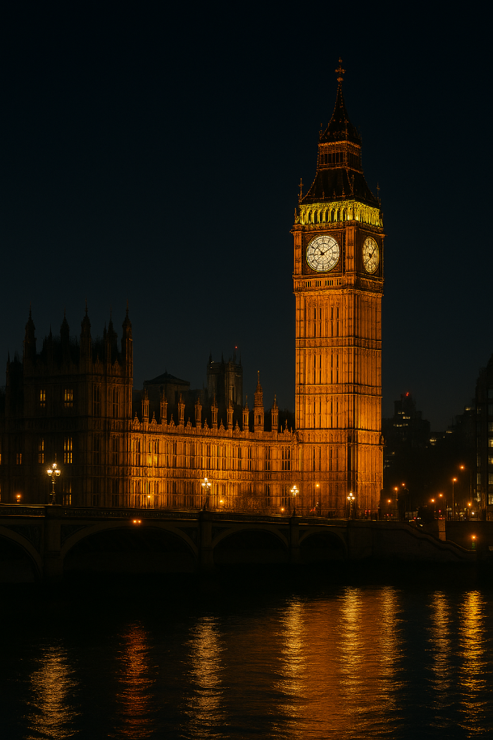 영국 런던 빅벤(엘리자베스 타워) 야경