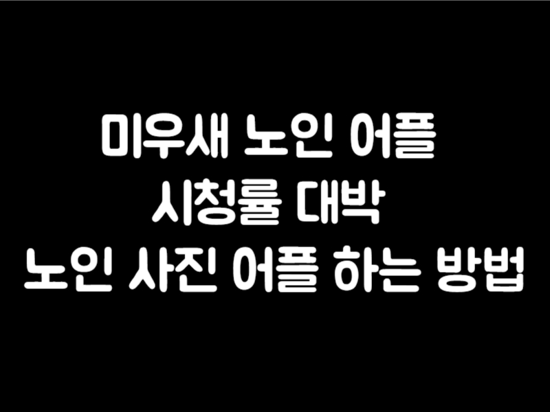 미우새 노인 어플 시청률 대박 노인 사진 어플 하는 방법