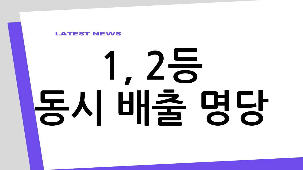 1, 2등 동시 배