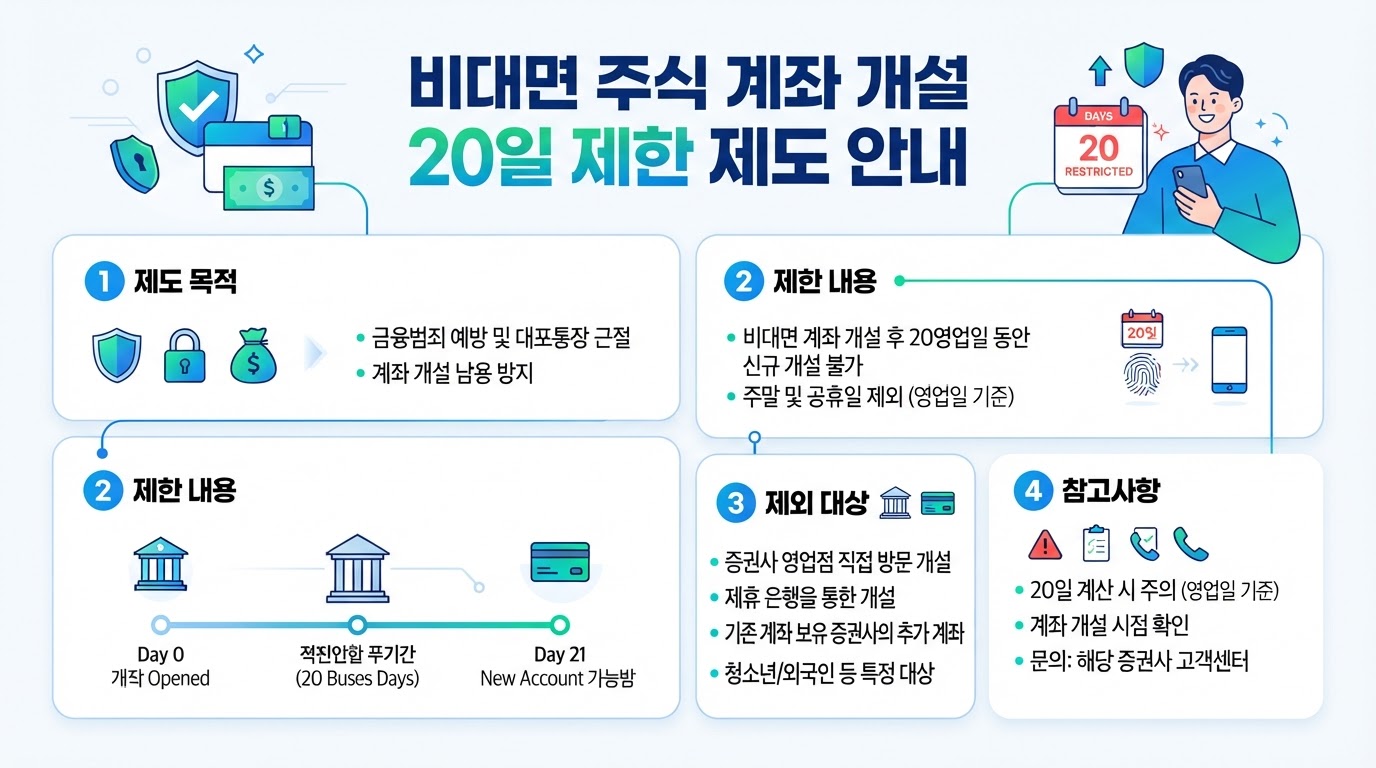 비대면 계좌 개설 20일 제한 제도의 개념과 7가지 핵심 수칙