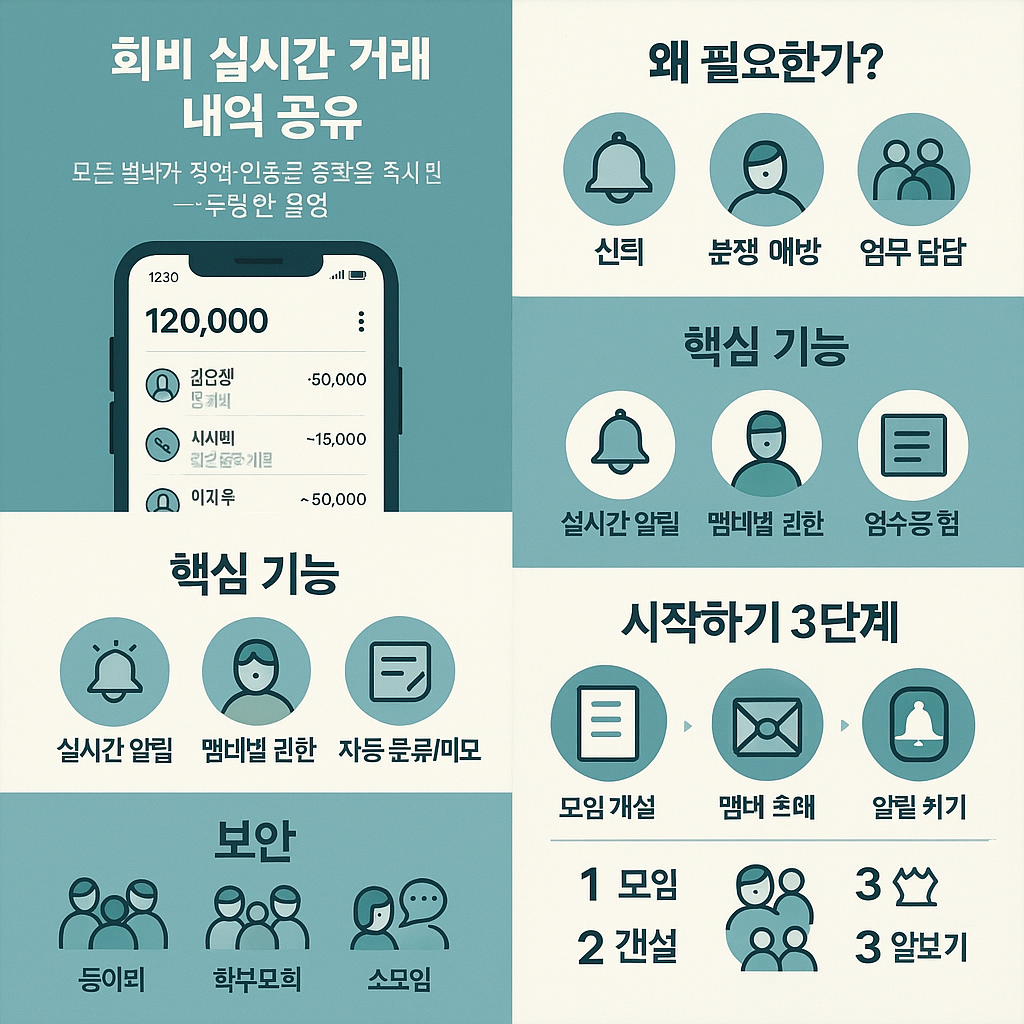 회비 실시간 거래 내역 공유