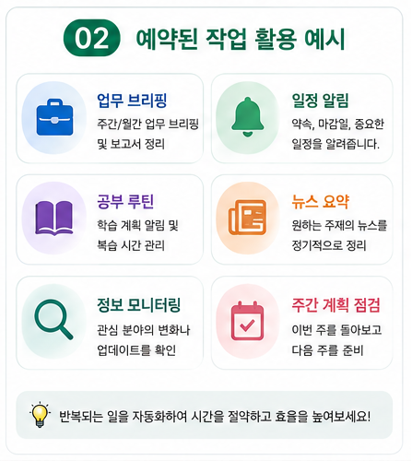 예약된 작업 활용 예시