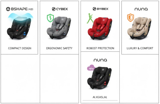 신생아 카시트 비셰이프 vs 사이백스 vs 브라이텍스 vs 뉴나 비교