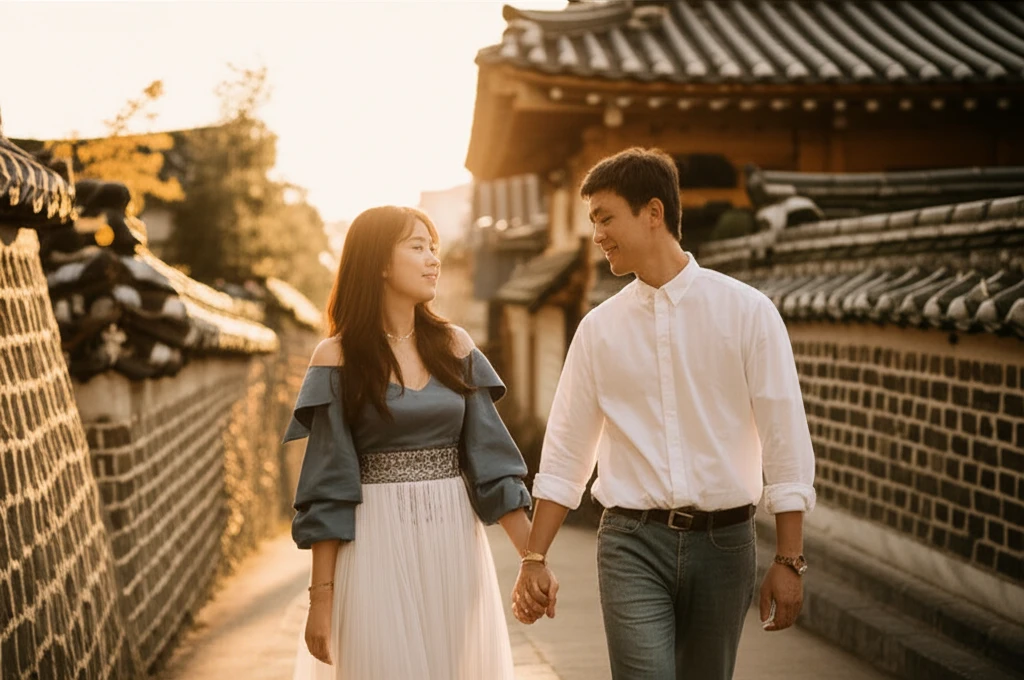 전주 한옥마을 데이트, 고즈넉한 풍경