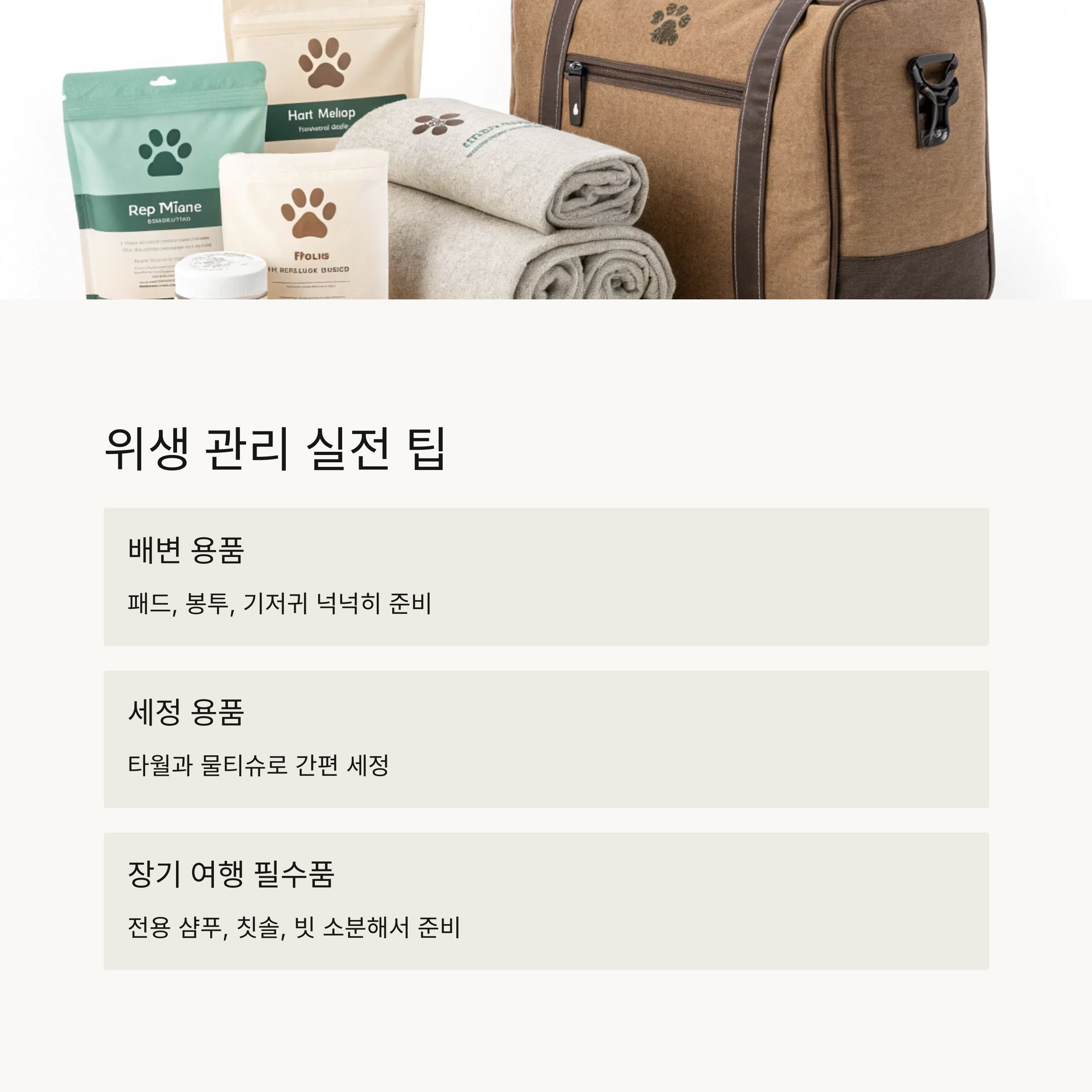 위생 관리 실전 팁