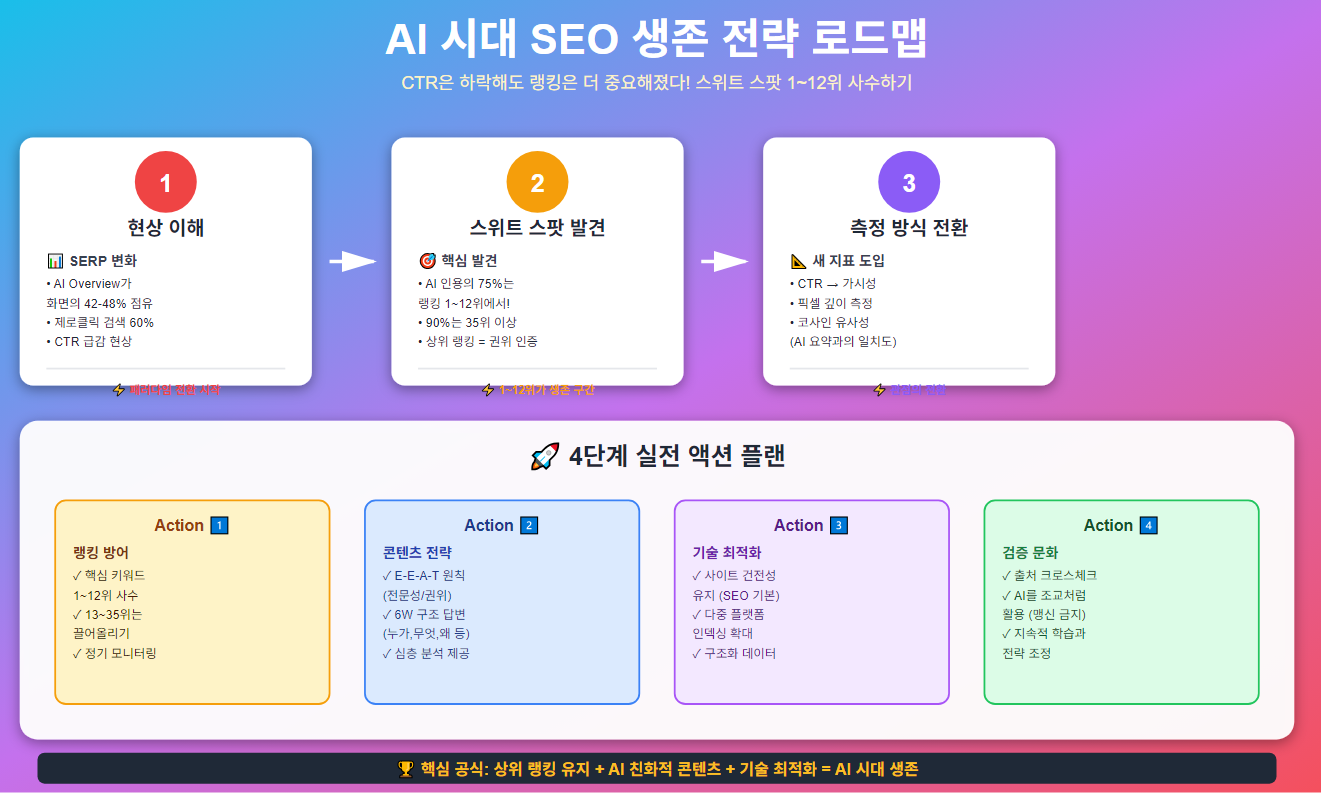 AI시대 SEO 생존전략 로드맵, 인포그래픽