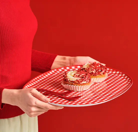 다이소-크리스마스-깅엄-쟁반