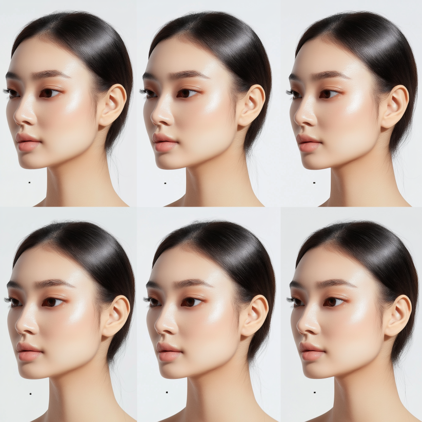 메이크업 초보자를 위한 기본 가이드 - 젋은 여성의 다양한 메이크업 얼굴