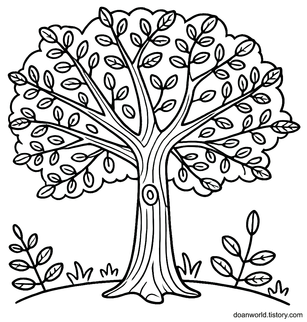 나무 색칠공부 도안