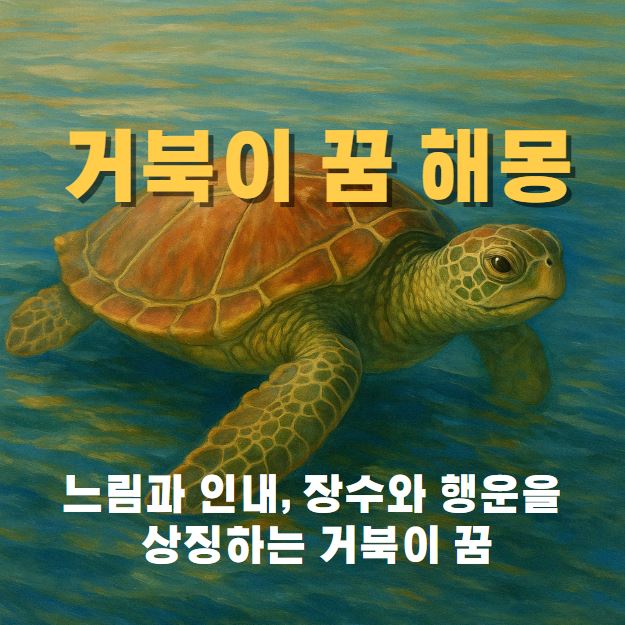 수면 위에 거북이 그림