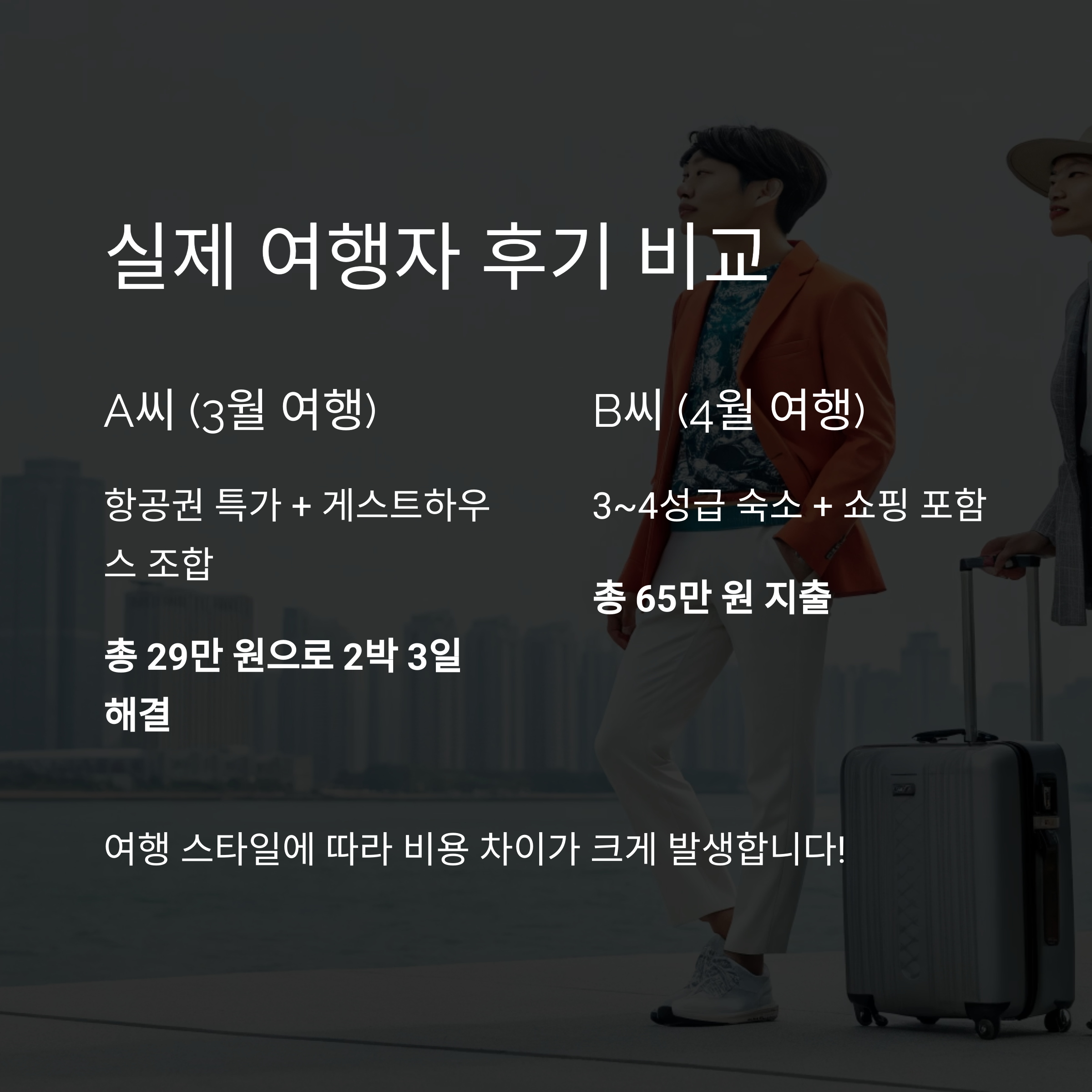 실제 여행자 후기 비교