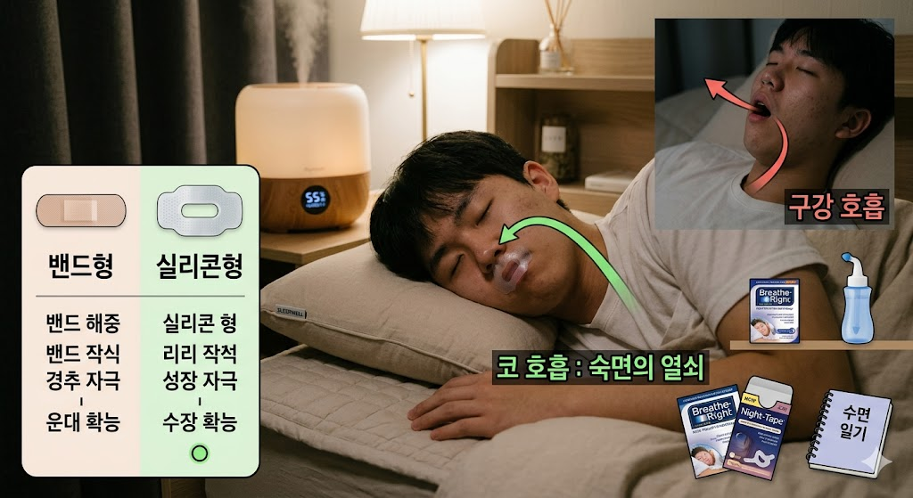 만성 비염 환자의 구강 호흡 개선과 수면의 질 향상을 위한 입 벌림 방지 테이프 활용 전략 및 실전 비교 가이드