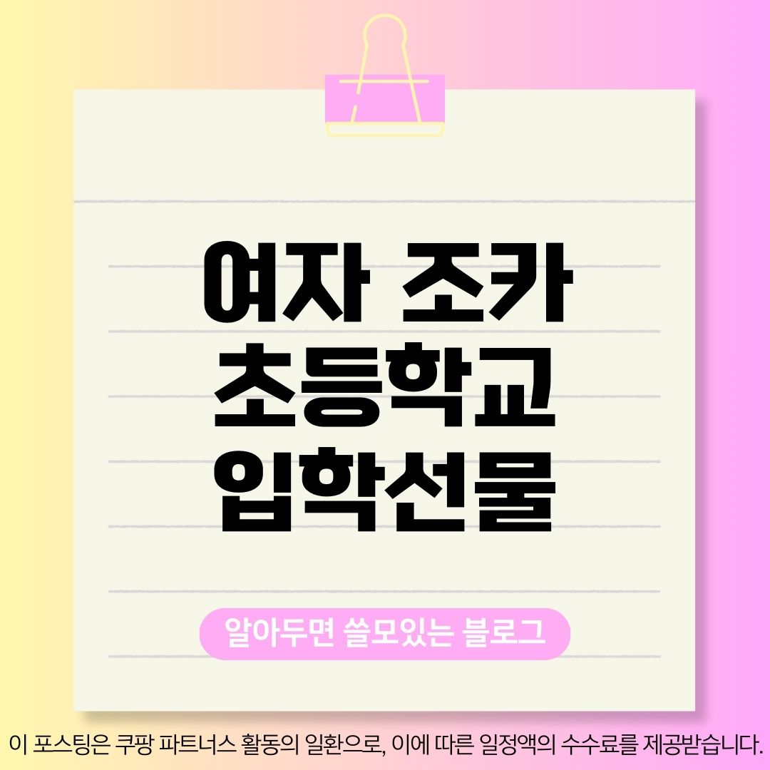 여자 조카 초등학교 입학선물 TOP8