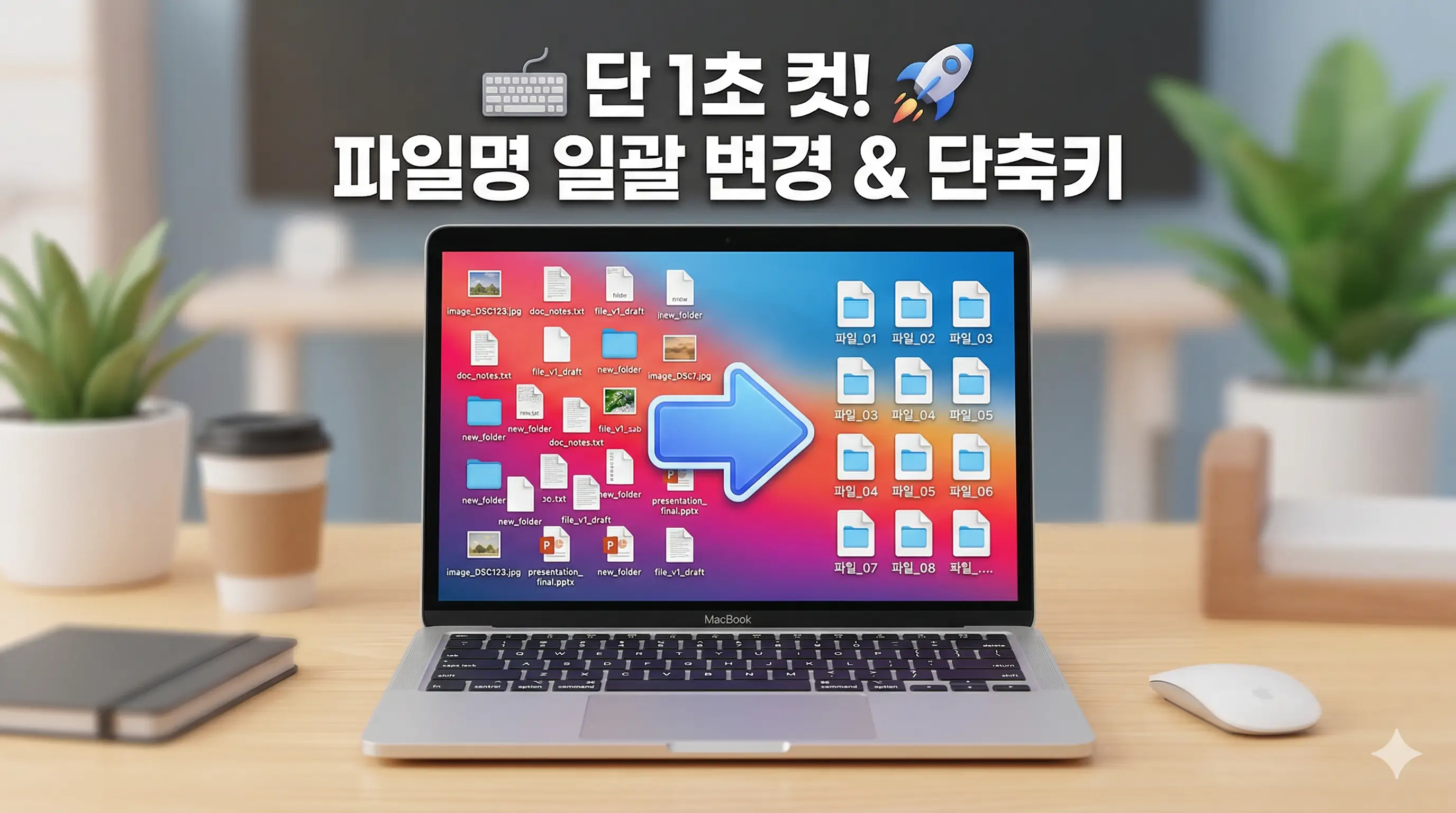 맥북 파일 이름 한 번에 바꾸기를 알려주는 글의 썸네일